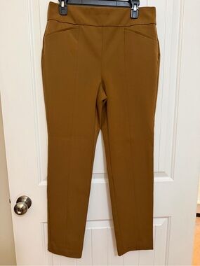 Chico's Straight-Leg Stretch Pull-On Pants in Caramel Brown Sz 1.5R (10R)